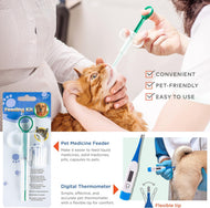 Cat & Dog First Aid Kit - High Visibility Reflective Zipper with Fluorescent Letter Print - 100 Pcs with Dog Thermometer, Tick Remover Kit & Pet First Aid Kit Manual Book