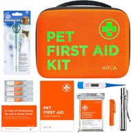 Cat & Dog First Aid Kit - High Visibility Reflective Zipper with Fluorescent Letter Print - 100 Pcs with Dog Thermometer, Tick Remover Kit & Pet First Aid Kit Manual Book